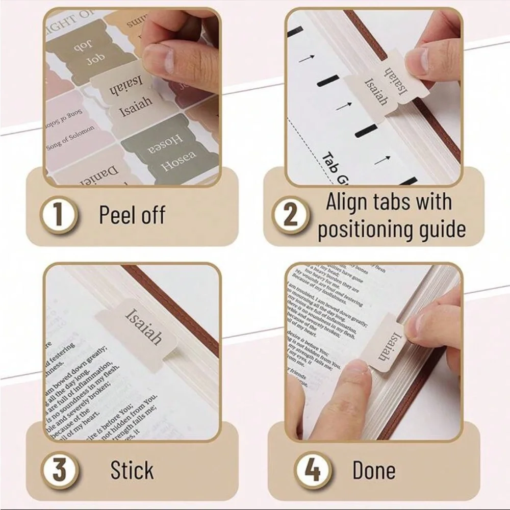 Bible Tabs Laminated pastel colors.